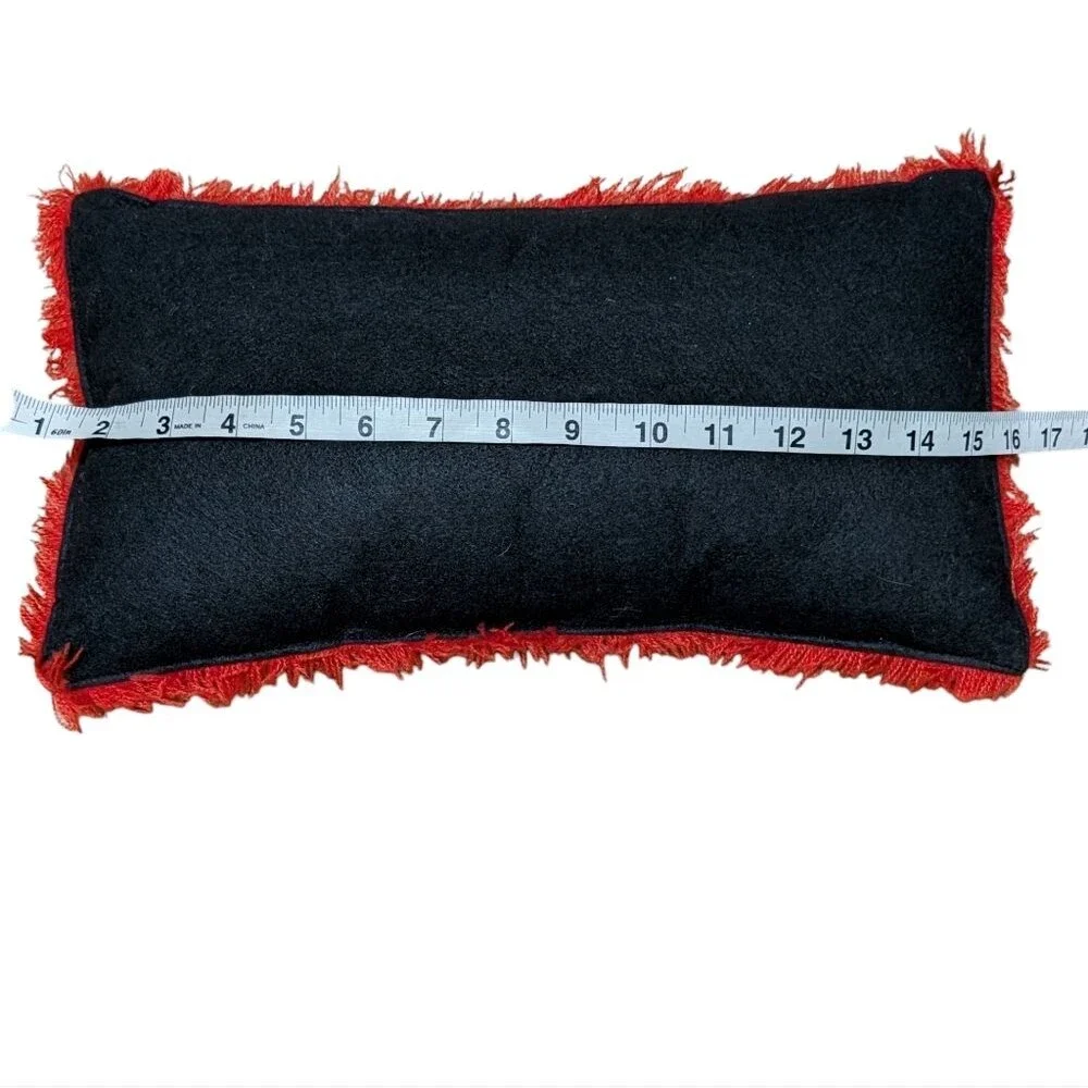 Home Sweet Home decorative felt pillow rectangle fringe flowers fall accents